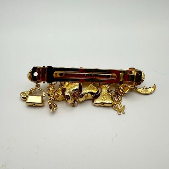 Kirks Folly France USA Gold Tone Fully Loaded Charm Barrette Million Dollar Baby - Picture 3 of 5